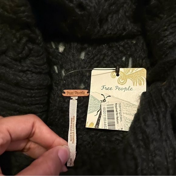 Free People Button Collar Knit Sweater Dress Gray size Small - Picture 14 of 14